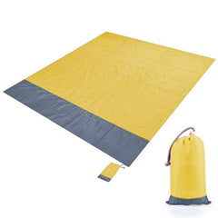 Manta de picnic impermeable con bolsillo - 2,1 x 2 m - Alfombra portátil a cuadros para exteriores para acampar y playa