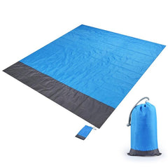 Manta de picnic impermeable con bolsillo - 2,1 x 2 m - Alfombra portátil a cuadros para exteriores para acampar y playa