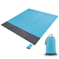 Manta de picnic impermeable con bolsillo - 2,1 x 2 m - Alfombra portátil a cuadros para exteriores para acampar y playa