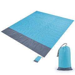 Manta de picnic impermeable con bolsillo - 2,1 x 2 m - Alfombra portátil a cuadros para exteriores para acampar y playa