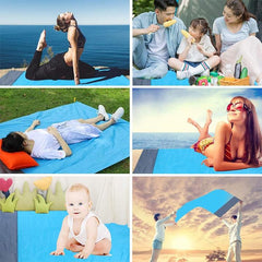 Waterproof Picnic Blanket with Pocket - 2.1x2m Portable Plaid Outdoor Mat for Camping and Beach