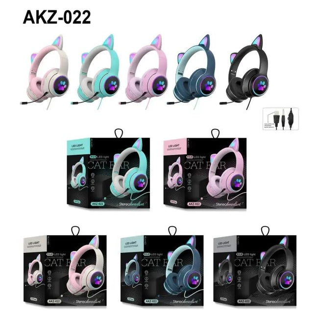 Foldable Cat Ear Headset With Rotating Mic