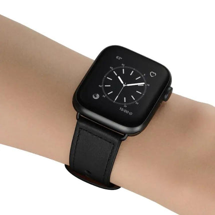 Double Hole Leather Watch Band Compatible With Apple Watch