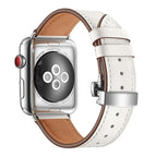 Silver Buckle For Apple Watch Series 7 45mm / 6 & SE & 5 & 4 44mm / 3 & 2 & 1 42mm / White