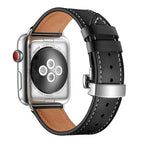Silver Buckle For Apple Watch Series 7 41mm / 6 & SE & 5 & 4 40mm / 3 & 2 & 1 38mm / Black