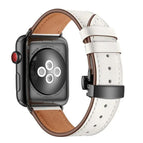 Black Buckle For Apple Watch Series 7 45mm / 6 & SE & 5 & 4 44mm / 3 & 2 & 1 42mm / White