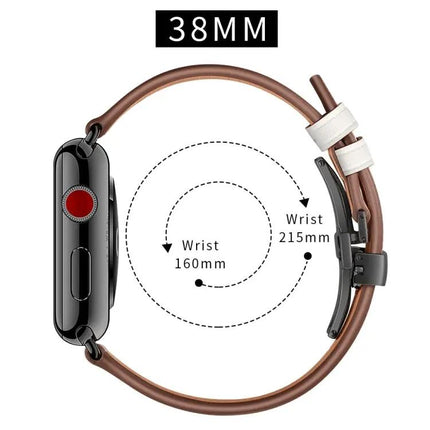 Genuine Leather Butterfly Buckle Apple Watch Bands 38/40mm