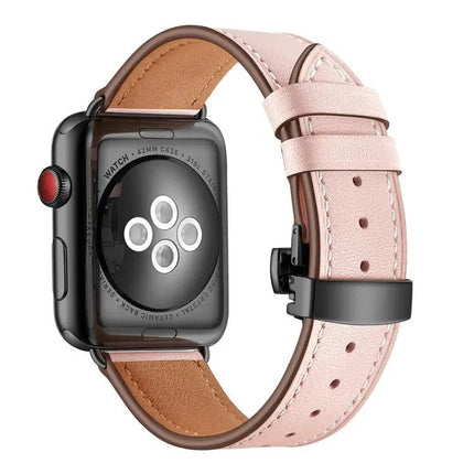 Genuine Leather Butterfly Buckle Apple Watch Bands 38/40mm
