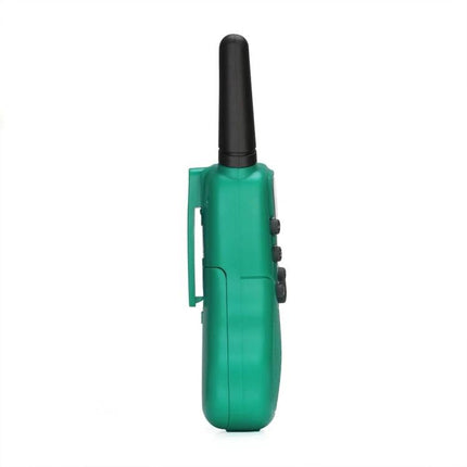 RETEVIS RT388 Children's Handheld Walkie Talkie for Playtime Communication green side view with antenna and side buttons