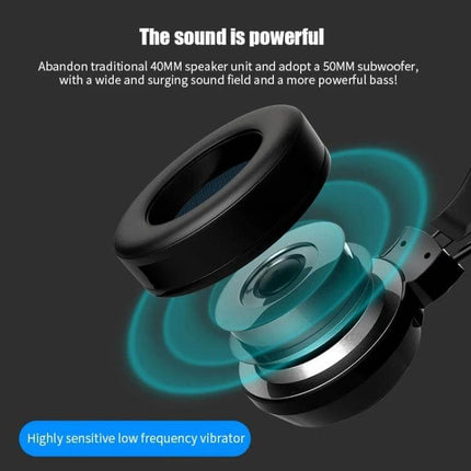 Wired Gaming Headset With Microphone For Long Comfort with 50MM subwoofer powerful bass and comfy suspended head beam