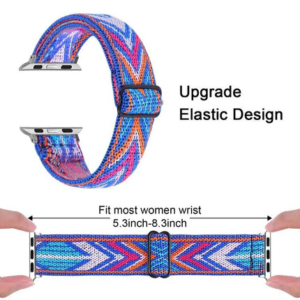 Elastic Adjustable Watch Band For Apple Watch Sizes 38-49mm