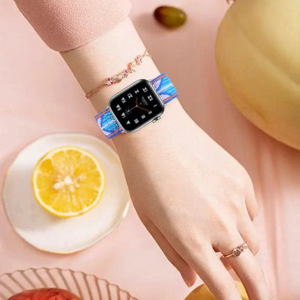 Elastic Adjustable Watch Band For Apple Watch Sizes 38-49mm