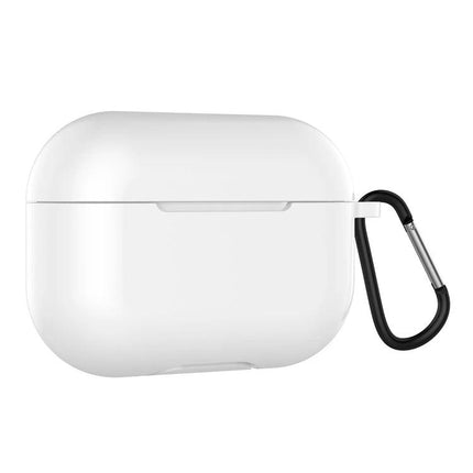 Protective Silicone Case for AirPods with Hook for Daily Use - white slim 360° protection with carabiner