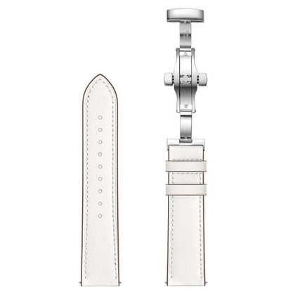 22mm Leather Watch Strap Replacement With Butterfly Buckle