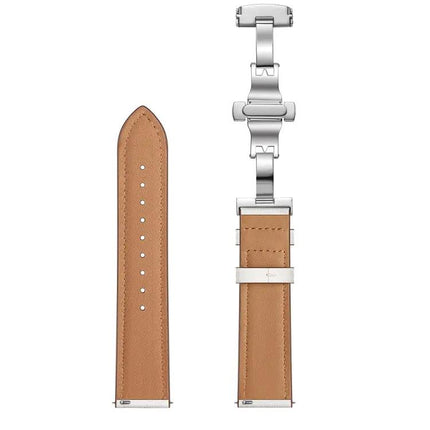 22mm Leather Watch Strap Replacement With Butterfly Buckle