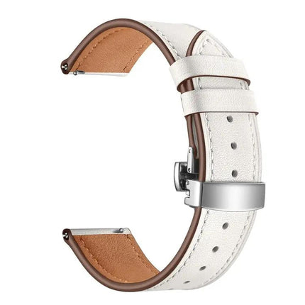 22mm Leather Watch Strap Replacement With Butterfly Buckle