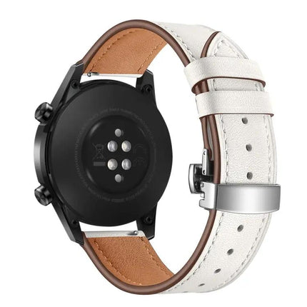 22mm Leather Watch Strap Replacement With Butterfly Buckle