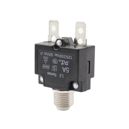 Car DC Breaker With Waterproof Cover For Vehicle Electronics - compact 5A thermal circuit breaker with waterproof cap, 3/8" mount for automotive, marine use