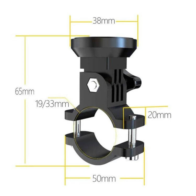 Code Table Bracket For Mountain Bike Handlebar Mount Garmin Bryton – CNC aluminum mount fits 19–33mm bars, 50mm base, 65mm height