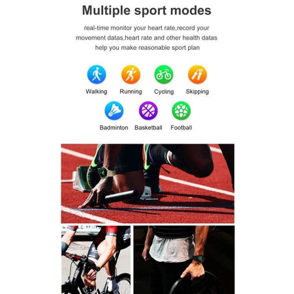 Daily Smart Watch for Health Tracking in Everyday Life showing multiple sport modes like running, cycling, walking and heart rate monitoring
