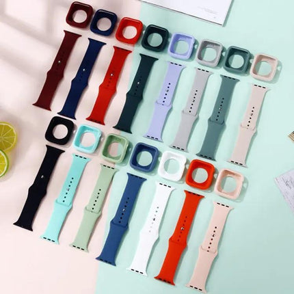 Silicone Strap And Protective Case For Apple Watch 45mm
