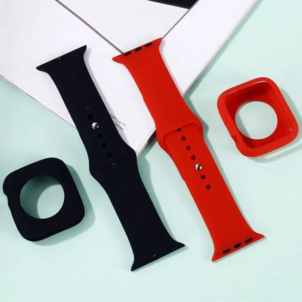 Silicone Strap And Protective Case For Apple Watch 45mm