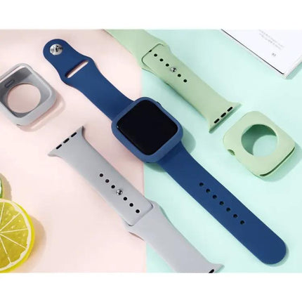 Silicone Strap And Protective Case For Apple Watch 45mm