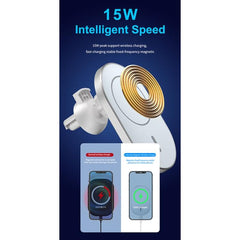 WiWU CH-306 15W Magnetic Wireless Car Charger with 360-Degree Adjustable Flexibility and Smart Protection