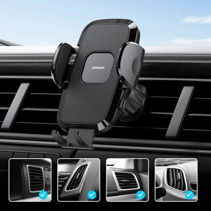 Joyroom Car Phone Holder 360 Degree Rotation for 4.7 to 6.9 Inch Phones mounted on car air vent for hands-free navigation and one-handed use