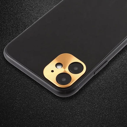 Alt Tag: iPhone 11 Rear Camera Lens Protector Cardboard Style on black phone showing durable scratch-resistant cover