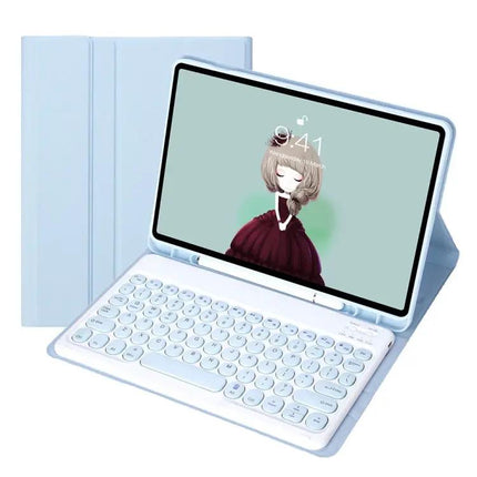 Detachable Bluetooth Keyboard Leather Case for iPad Air in White Ice