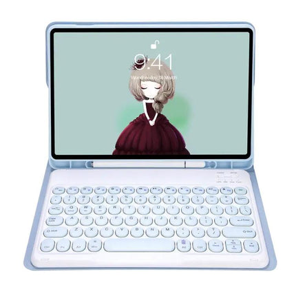 Detachable Bluetooth Keyboard Leather Case for iPad Air in White Ice