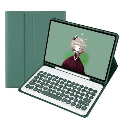 Detachable Bluetooth Keyboard Leather Case for iPad Air in White Ice