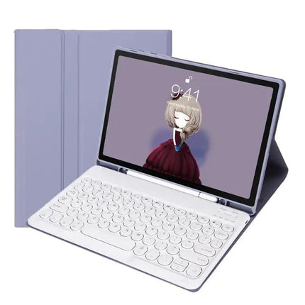 Detachable Bluetooth Keyboard Leather Case for iPad Air in White Ice