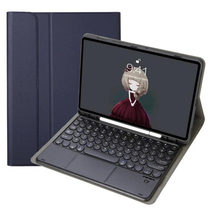 Detachable Bluetooth Keyboard Leather Case for iPad Air and Pro Models - navy folio with removable keyboard and tablet stand