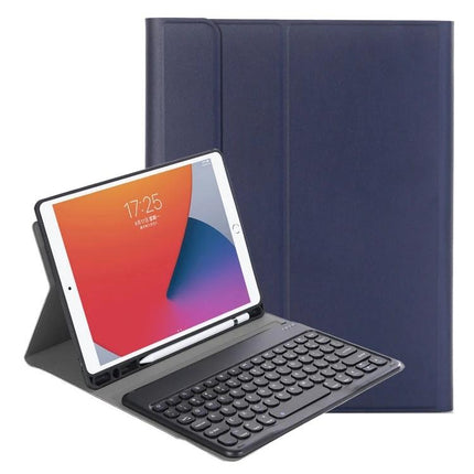 iPad Detachable Bluetooth Keyboard Leather Case with Stand in navy with removable Bluetooth keyboard and adjustable stand