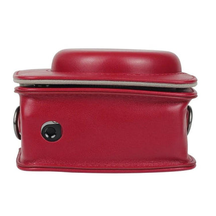 Camera Bag for Fujifilm Instax Mini 90 with Shoulder Strap in red polyurethane protective case, dust- and scratch-resistant