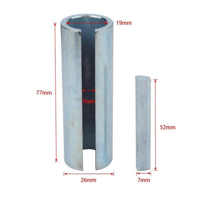 Car Engine Pulley Crankshaft Sleeve Adapter 0.75 To 1 Inch iron galvanized sleeve adapter with key and dimensions 77x26x19mm and 52x7x7mm