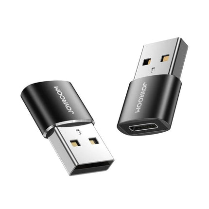 JOYROOM USB-C Adapter for Daily Device Connections at Home - compact black USB-A to USB-C adapter for file transfer and charging