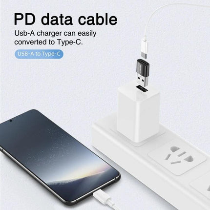 JOYROOM USB-C Adapter for Daily Device Connections at Home showing USB-A to Type-C adapter converting charger for phone charging and data transfer