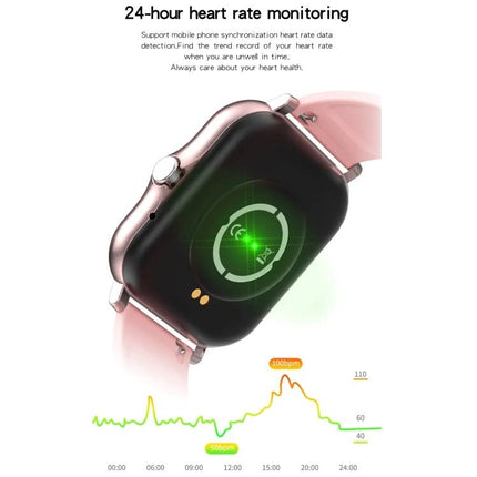 Smart Watch for Everyday Wear and Daily Activity Tracking - rose gold smartwatch showing 24-hour heart rate monitoring and heart rate graph
