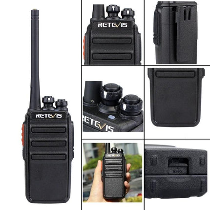 Retevis RT24 Handheld Two-Way Radio for Short-Range Talks handheld black PMR446 two-way radio with antenna and belt clip