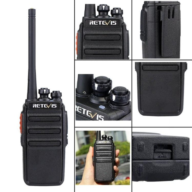 Retevis RT24 Handheld Two-Way Radio for Short-Range Talks handheld black PMR446 two-way radio with antenna and belt clip