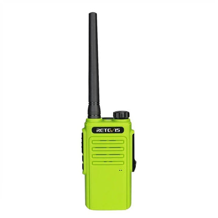 Retevis Waterproof Walkie Talkie for Everyday Communication — bright green IP67 water-resistant two-way radio for hiking and construction