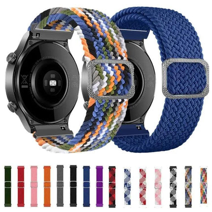 20mm Nylon Braided Elastic Adjustable Replacement Watch Band