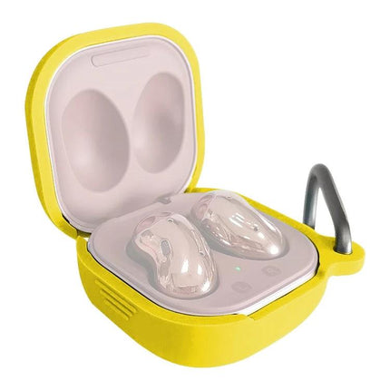 Protective Silicone Case for Samsung Earbuds During Daily Activities - yellow silicone cover for earbuds with carabiner