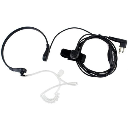 Retevis Throat PTT Acoustic Tube Earphone for Secure Communication black throat mic with acoustic tube and PTT clip for security and motorcycle use
