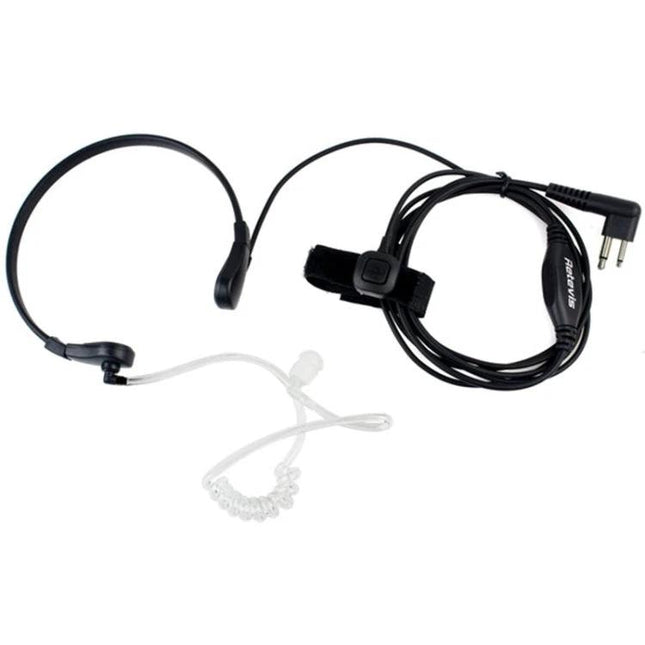 Retevis Throat PTT Acoustic Tube Earphone for Secure Communication black throat mic with acoustic tube and PTT clip for security and motorcycle use