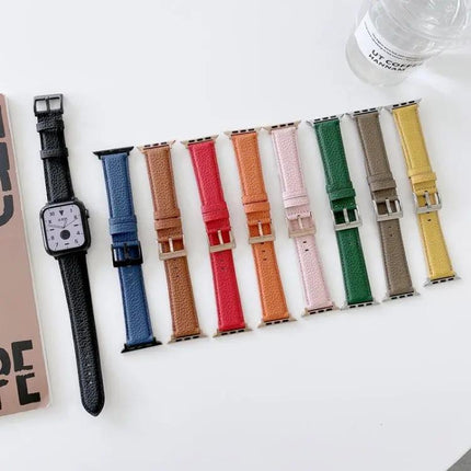 Lychee Texture Leather Watch Band for Apple Watch 42/44/49mm