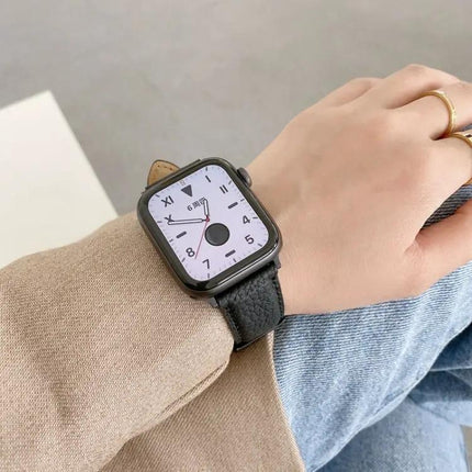 Lychee Texture Leather Watch Band for Apple Watch 42/44/49mm